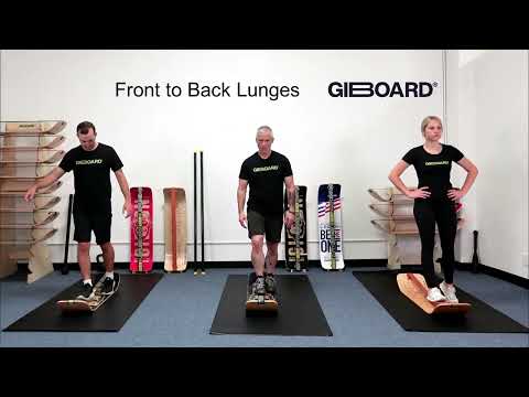 Front to Back Lunges Exercise Demonstration on a GiBoard Balance Board