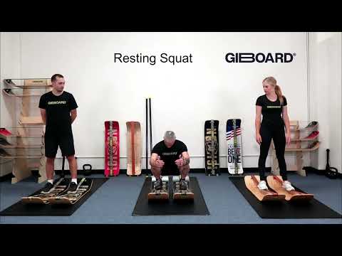 Two Board Resting Squat Exercise Demonstration on a GiBoard Balance Board