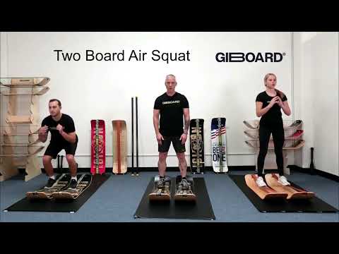 Two Board Air Squat Exercise Demonstration on a GiBoard Balance Board