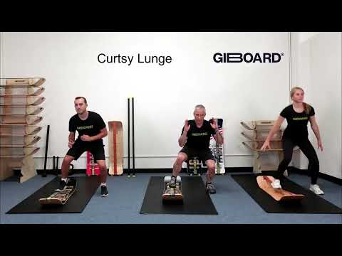 Curtsy Lunge Exercise Demonstration on a GiBoard Balance Board